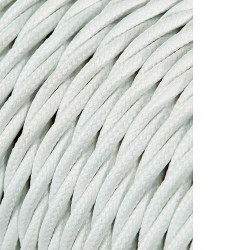 Cable textil trenzado 2x0,75mm c-01 aluminio blanco seda 25m