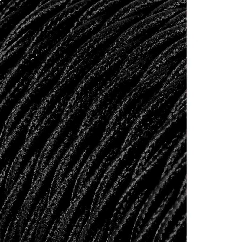 Cable textil trenzado 2x0,75mm c-41 negro seda 25m