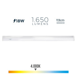 Regleta electronica led 18w 1650lm 4000k luz dia 3,6x113,8x3cm edm