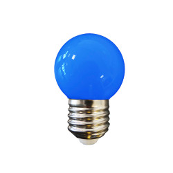 Bombilla esferica led e27 1,5w 80lm luz azul ø4,3x7cm edm