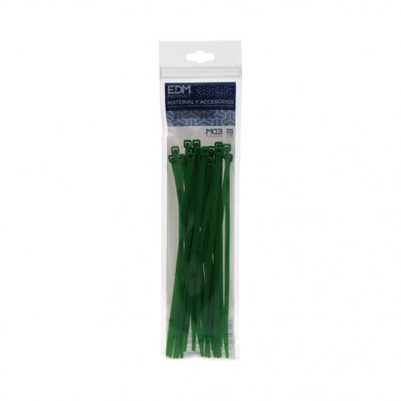 Bridas verdes 200x4,8mm nylon alta calidad (blister 25 unid.) edm