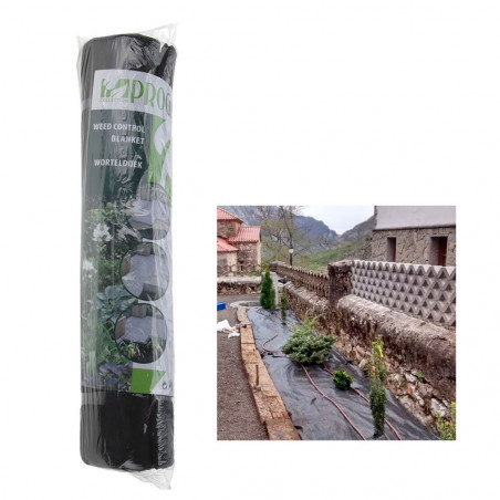 Malla anti malas hierbas color negro 1,50x8m progarden