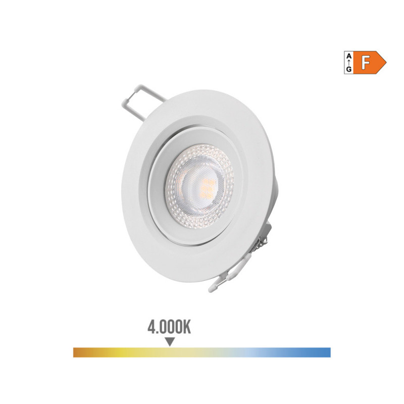 Downlight led empotrable redondo 5w 4000k luz dia color blanco ø9cm edm