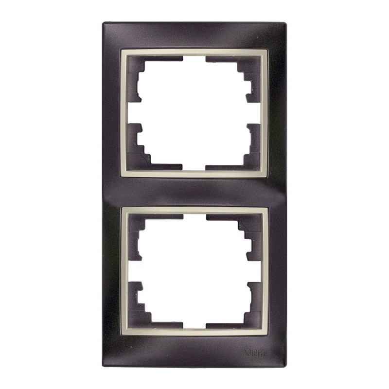 Marco vertical para 2 elementos marco negro y aro perla 81x154x10mm s.europa solera erp62nu