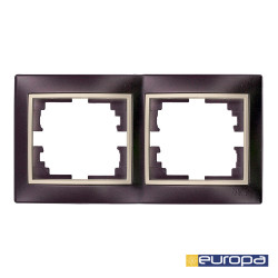 Marco para 2 elementos horizontal marco negro y aro perla 154x81x10mm s.europa solera erp72nu