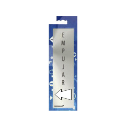 Cartel informativo "empujar" (inox adhesivo 0.8mm) 5x20cm normaluz