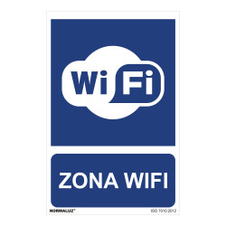 Cartel "zona wifi" (pvc 0,7mm) 30x40cm normaluz