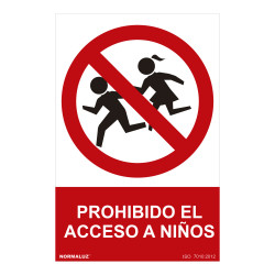 *ult.unidades* señal prohibido "prohibido el acceso a niños" (pvc 0.7mm) 30x40cm normaluz