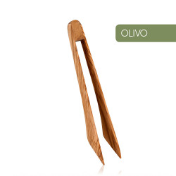 Pinza para servir de madera de olivo. largo: 30cm metaltex