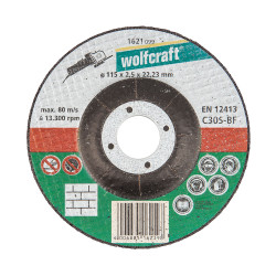 Disco de corte para piedra ø115x2,5x22,23mm. 1621099 wolfcraft