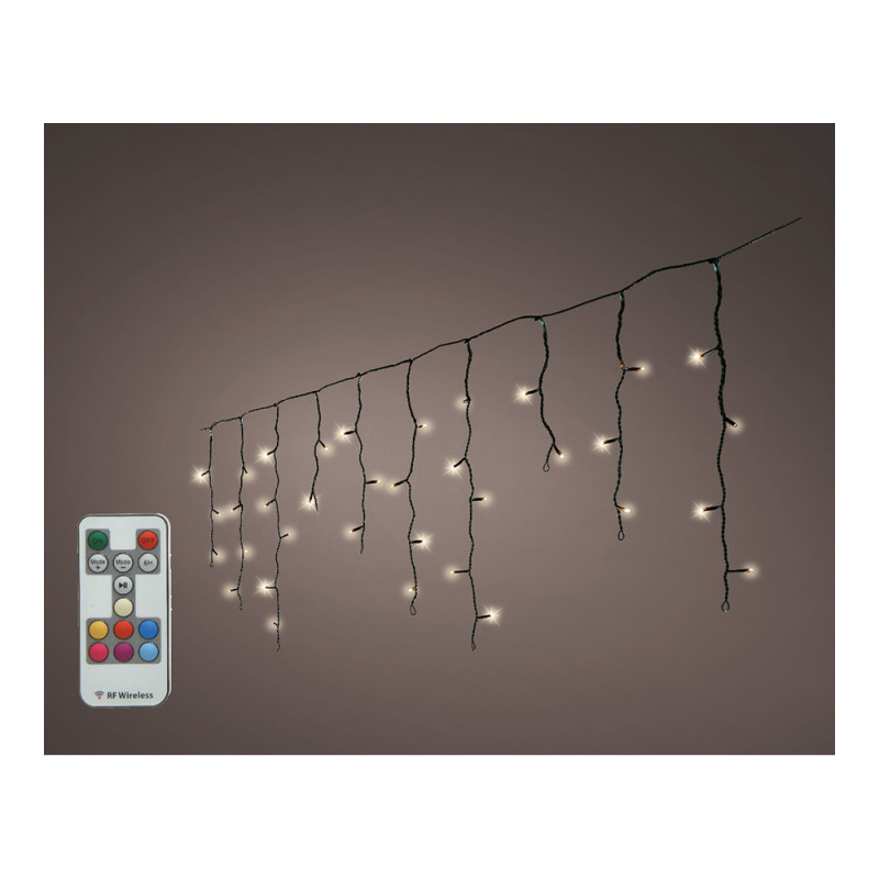 Ult. unidades cortina led icicle lights multicolor 5,85m 150 leds cable negro