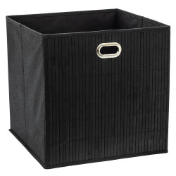 Ult. unidades cesta para mueble de baño bambú negro 31x31x31cm