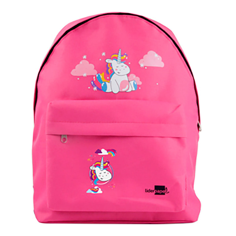 Ult. unidades mochila escolar liderpapel mochila unicornio rosa 38x28x12cm