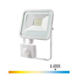 Foco proyector led 20w 1400lm 6400k luz fria con sensor de presencia 15,8x4,5x12,4cm edm