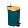 Cubo de basura de baño verde petrol 3l colección 'colors'