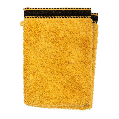 Ult. unidades pack 2 unid. guante-toalla baño premium color mostaza 15x21cm