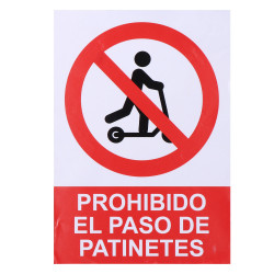 Señal adhesiva "prohibido el paso de patinetes" 21x30cm normaluz