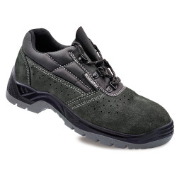 Zapatos de seguridad piel serraje perforada gris s1p src talla 35 blackleather