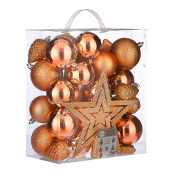 Ult. unidades pack 40 bolas decorativas para árbol de navidad color naranja
