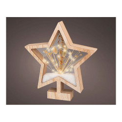 Estrella de madera con microleds 4x26x28cm 25 leds