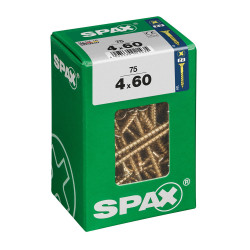 Caja 75 unid. tornillo madera cabeza plana yellox 4,0x60mm spax