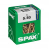 Caja 75 uds. tornillo madera spax cab. plana yellox 5,0x50mm spax