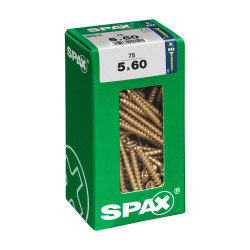 Caja 75 uds. tornillo madera spax cab. plana yellox 5,0x60mm spax
