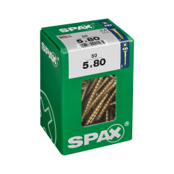 Caja 50 unid. tornillo madera cabeza plana yellox 5,0x80mm spax