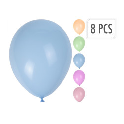 Bolsa de 8 globos inflables de colores ø23cm