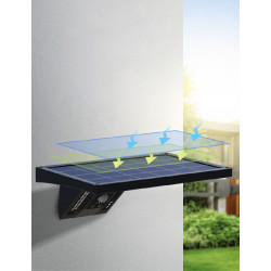 Aplique solar LED Ganda con sensor movimiento y crepuscular 8W 3000 - 4200 - 6000K