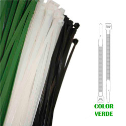 Bridas verdes 150x3,5mm (bolsa 100 unid.) nylon alta calidad