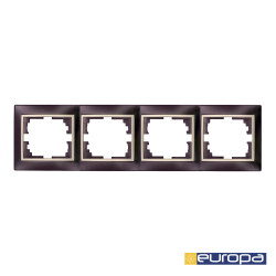 Marco horizontal para 4 elementos marco negro y aro perla 296x81x10mm s.europa solera erp74nu