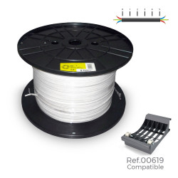 Carrete cable manguera plana blanca 2x0,75mm 700m (audio) (bobina grande ø400x200mm)