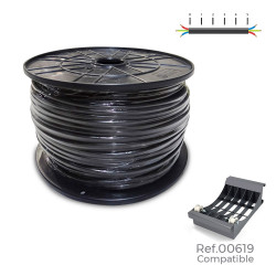 Carrete cable manguera plana negra 2x1,5mm 400m (audio) (bobina grande ø400x200mm)