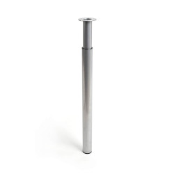 Pata extensible cilíndrica de acero en color aluminio mod.406e. altura 71/110m rei