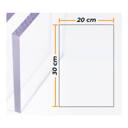 Placa policarbonato transparente 4mm - 20x30cm